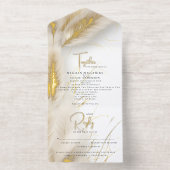 Elegant Boho Ivory and Gold Pampas Foil All-in-One-Einladung (Innenseite)