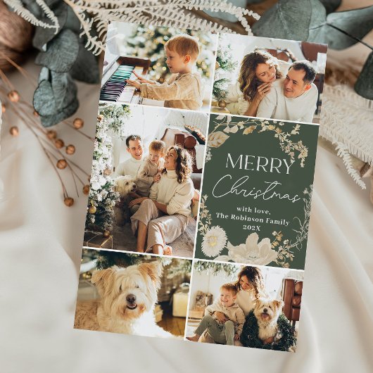 Elegant Boho Ivory Floral Wreath Foto Weihnachten