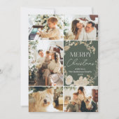 Elegant Boho Ivory Floral Wreath Foto Weihnachten (Vorderseite)