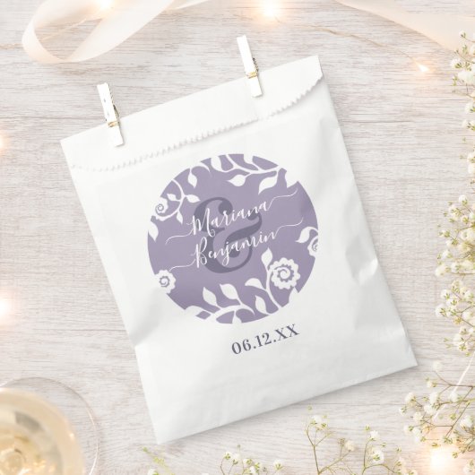 Elegant Boho Lavender Floral Personalisiert Weddin Geschenktütchen (Ausgeschnitten)