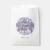 Elegant Boho Lavender Floral Personalisiert Weddin Geschenktütchen (Vorderseite)