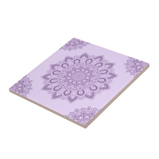 Elegant Boho Lavender Lila Mandala Fliese (Seite)