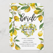 Elegant Boho Lemon Heart Summer Brautparty Einladung (Vorne/Hinten)