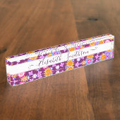 Elegant Boho Liberty Custom Beruflich Floral Namensplakette (Seite)