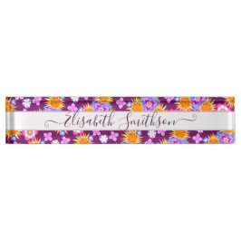 Elegant Boho Liberty Custom Beruflich Floral Namensplakette