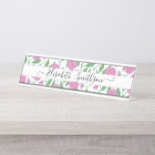 Elegant Boho Liberty Custom Beruflich Floral Schreibtischnamensplakette (Vorderseite )