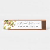 Elegant Boho Liberty Custom Beruflich Floral Schreibtischnamensplakette (Vorderseite )