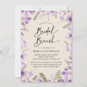 Elegant Boho Lila Bridal Brunch Einladung (Vorderseite)