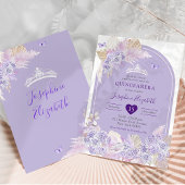 Elegant Boho Lila Rose Girl's Royal Quinceañera Einladung
