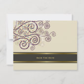 Elegant Boho Lila Spirals Ethnischer Erwachsener G Save The Date (Rückseite)