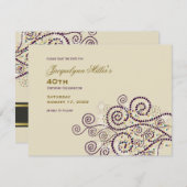 Elegant Boho Lila Spirals Ethnischer Erwachsener G Save The Date (Vorne/Hinten)