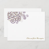 Elegant Boho Lila Spirals Hochzeit Dankeschön Kart Mitteilungskarte (Vorne/Hinten)