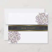 Elegant Boho Lila Spirals Wedding RSVP Card Karte (Rückseite)