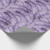 Elegant Boho Lila Whimsical Watercolor Feather Geschenkpapier (Ecke)