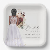 Elegant Boho Lilac Wedding Gown Brautparty Pappteller (Vorderseite)