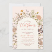 Elegant Boho Little Wildblume Baby Shower Einladung (Vorderseite)