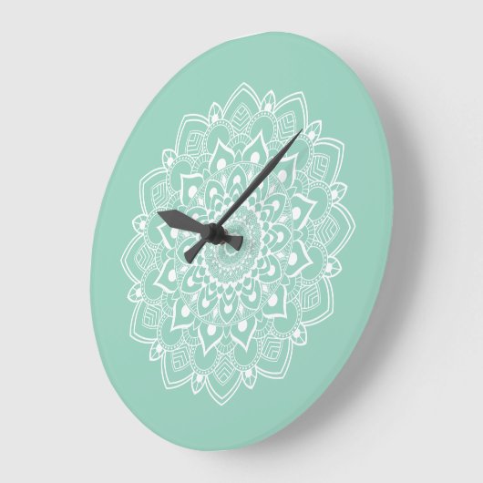 Elegant Boho Mandala Große Wanduhr (Winkel)