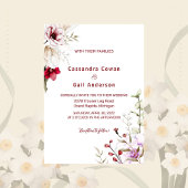 Elegant Boho Maroon Blume Hochzeit Einladung