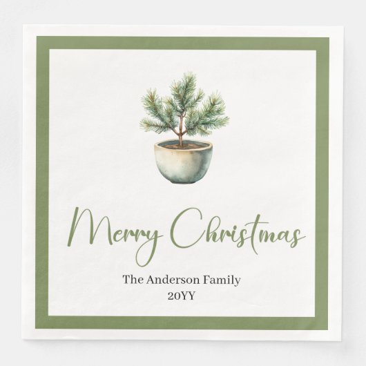 Elegant Boho Minimalist Christmas Tree Table  Serviette (Vorderseite)