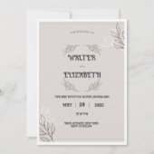 Elegant Boho Minimalist Floral Wedding Invitation Einladung (Vorderseite)
