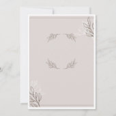 Elegant Boho Minimalist Floral Wedding Invitation Einladung (Rückseite)