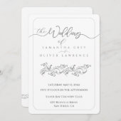 Elegant Boho Minimalist Wedding Invitation Einladung (Vorne/Hinten)