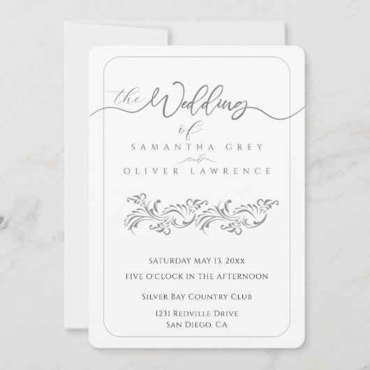 Elegant Boho Minimalist Wedding Invitation Einladung (Vorderseite)