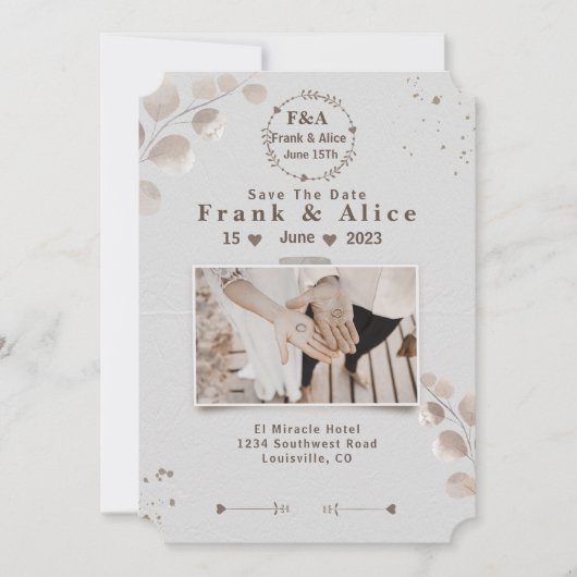 Elegant Boho Modern Save the Date (Vorderseite)