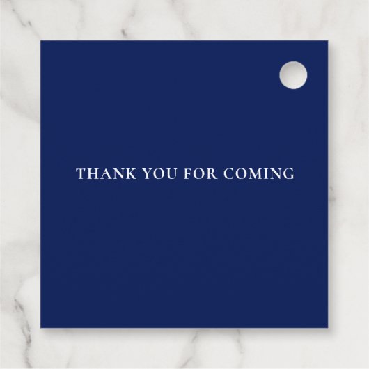 Elegant Boho Navy Floral Wedding Geschenkanhänger (Rückseite)