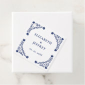 Elegant Boho Navy Floral Wedding Geschenkanhänger (Beispiel)