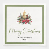 Elegant Boho Neutral Colors Christmas Wreath Serviette (Vorderseite)