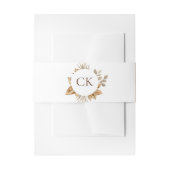 Elegant Boho Neutral Floral Monogram Wedding Einladungsbanderole (Vorderseite Beispiel)