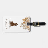 Elegant Boho Neutral Floral Wedding Couple Travel Gepäckanhänger (Vorderseite horizontal)