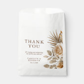 Elegant Boho Neutral Floral Wedding Vielen Dank Geschenktütchen (Vorderseite)