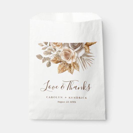 Elegant-Boho-Neutral-Liebe und DankesWedding Geschenktütchen (Vorderseite)