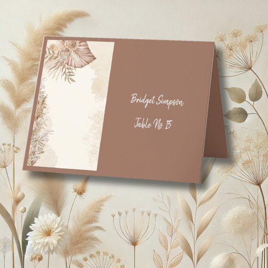 Elegant Boho Neutral Wedding Single Gästekarte Dankeskarte