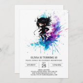 Elegant Boho Ninja Girl Birthday Einladung (Vorne/Hinten)