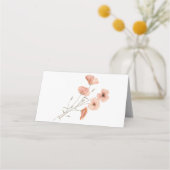 Elegant Boho Orange Poppy Blume Hochzeit Platzkarte (Rückseite)