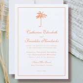 Elegant Boho Palm Tree Tropical Wedding Einladung