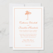 Elegant Boho Palm Tree Tropical Wedding Einladung (Vorderseite)