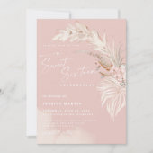 Elegant Boho Pampas Blush Sweet 16 Party Einladung (Vorderseite)