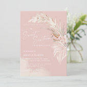 Elegant Boho Pampas Blush Sweet 16 Party Einladung (Stehend Vorderseite)