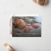 Elegant Boho Pampas Grass Foto Geburtsankündigung Mitteilungskarte (Vorderseite/Rückseite Beispiel)