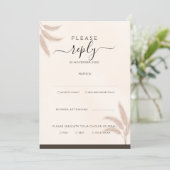 Elegant Boho Pampas Grass Modern Wedding RSVP Einladung (Stehend Vorderseite)