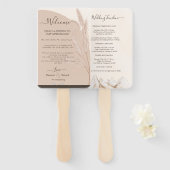 Elegant Boho Pampas Grass Moderne Hochzeit Fächer (Vorne und Hinten)
