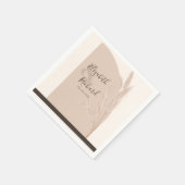 Elegant Boho Pampas Grass Moderne Hochzeit Serviette (Ecke)