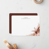 Elegant Boho Pampas Grass Personal Stationery Mitteilungskarte (Vorderseite/Rückseite Beispiel)
