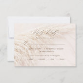 Elegant Boho Pampas Grass RSVP Karte (Vorderseite)
