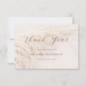 Elegant Boho Pampas Grass Wedding Dankeskarte (Vorderseite)
