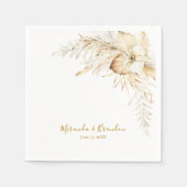 Elegant Boho Pampas Grass Wedding Serviette (Vorderseite)